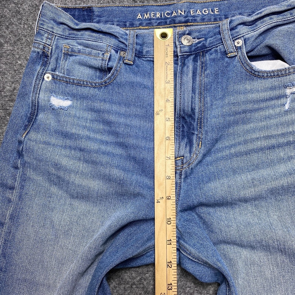 American Eagle Jeans Womens 8 Short Blue Mom Straight Distressed - Picture 4 of 12